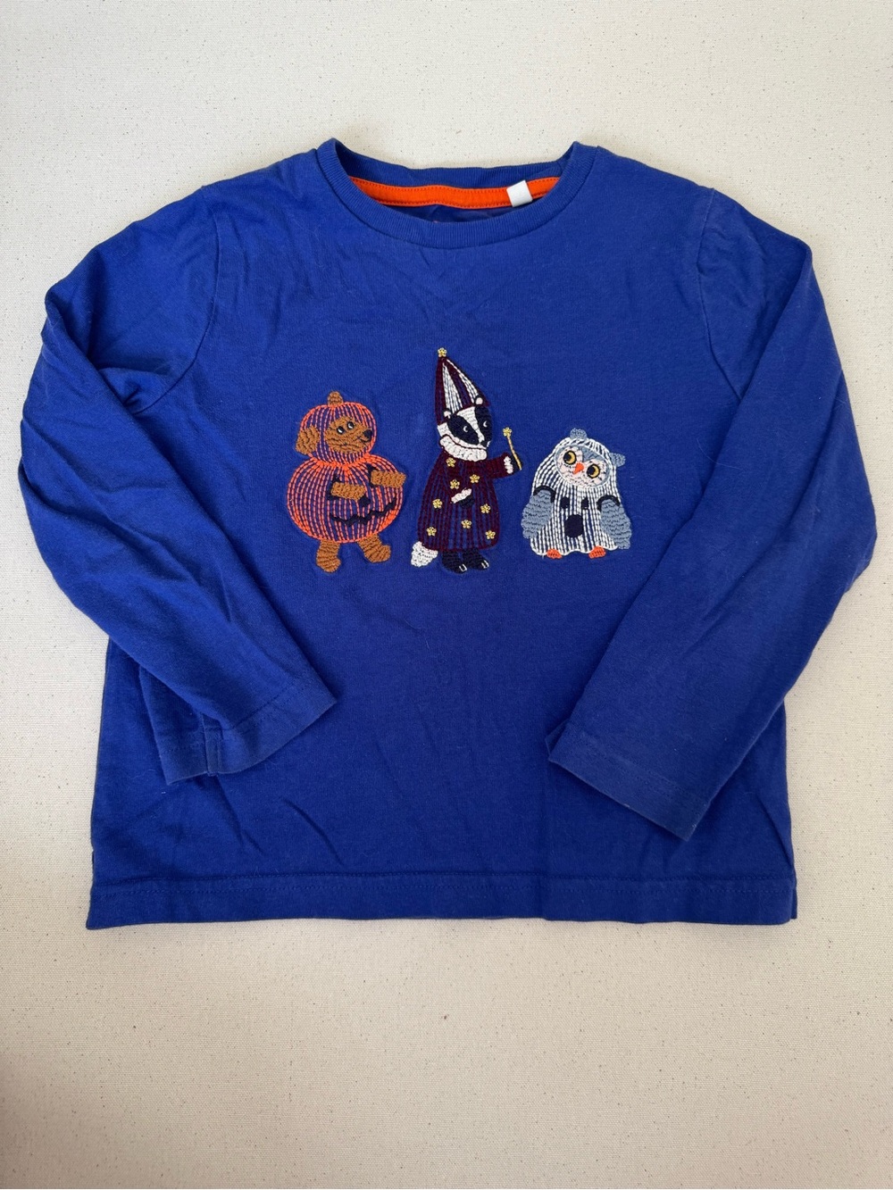 Mini Boden Royal Blue Halloween Character Long-Sleeve Tee